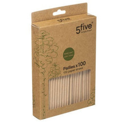 COFFRET 100 PAILLES PAPIER KRAFT