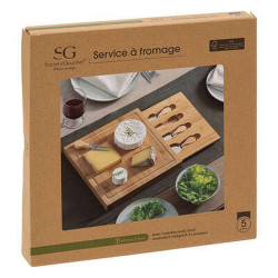 COFFRET FROMAGE BAMBOU 5 PIECES 30X30 CM