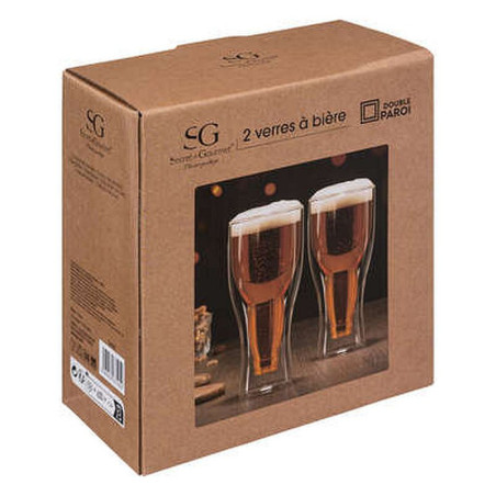 COFFRET 2 VERRES BIERE DOUBLE PAROIE 35 CL