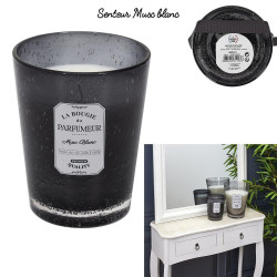 BOUGIE PARFUMEE VERRE BULLE GRIS HAUTEUR 16 CM