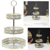 PLATEAU DECORATIF METAL DORE 3 ETAGES