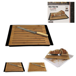 PLANCHE A PAIN AVEC COUTEAU 38X27 CM