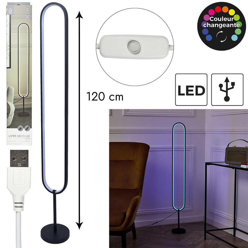 LAMPE LED OVALE SUR PIED 120 CM