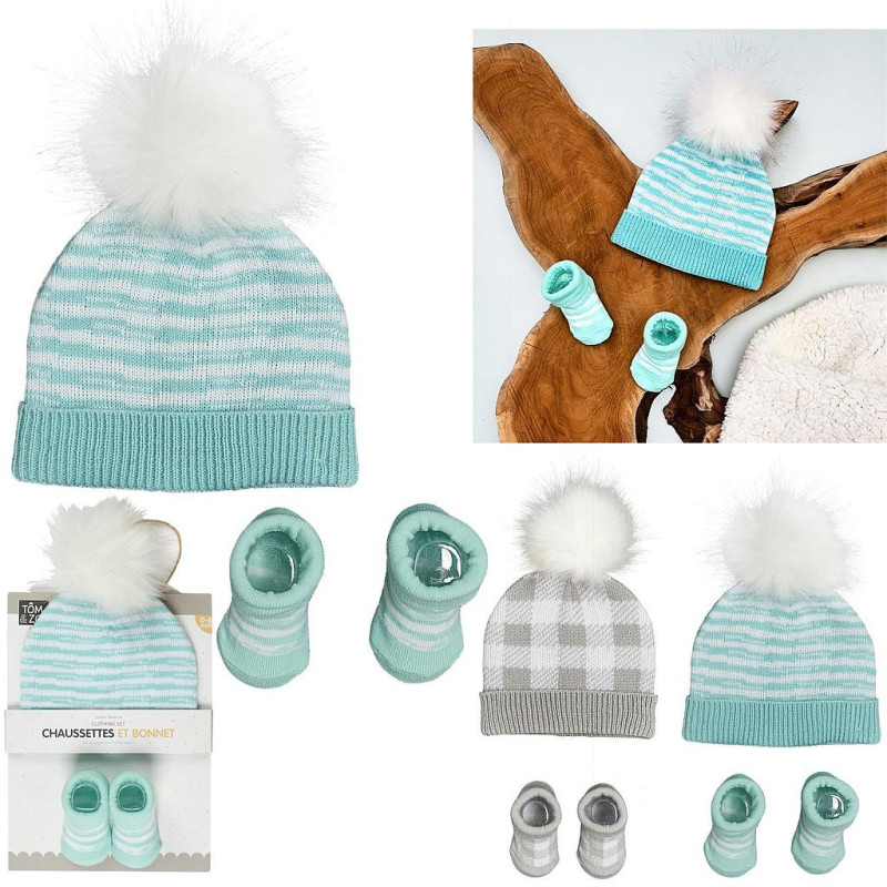 ENSEMBLE BONNET ET CHAUSSETTE GARCON