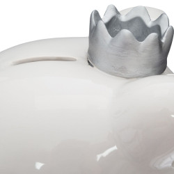 TIRELIRE GRES COCHON HAUTEUR 14.5 CM