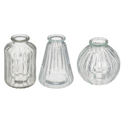 COFFRET 3 SOLIFLORES STRIES EN VERRE