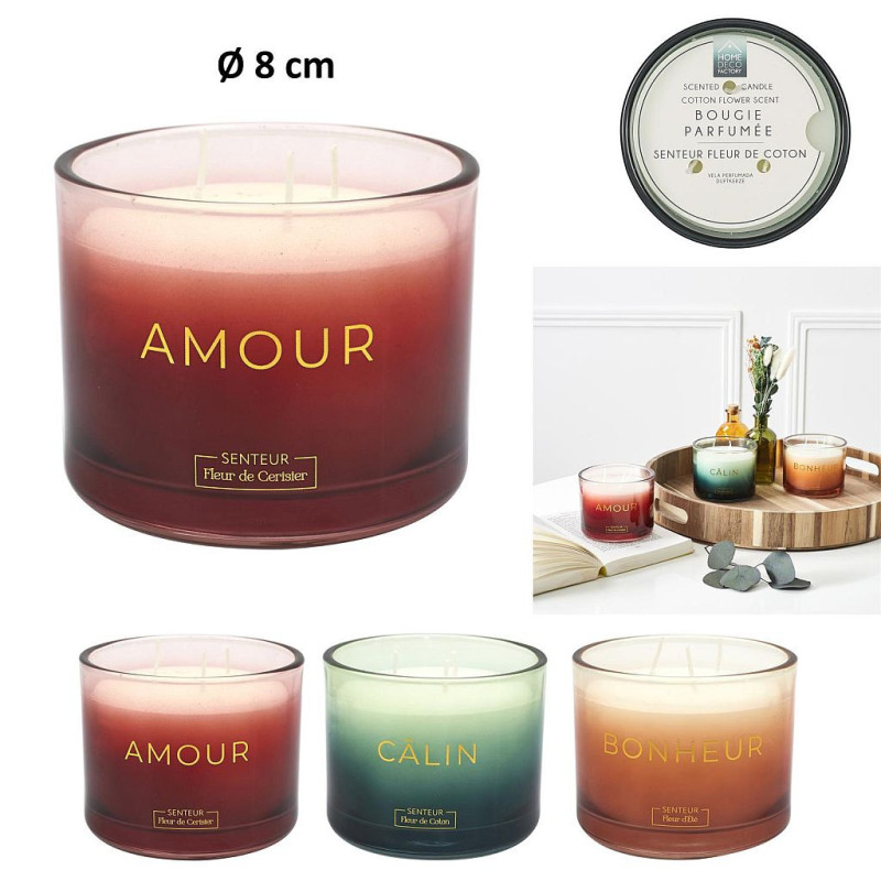 Bougie parfumée Emotion 10 cm - Grossiste bougie