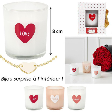 Bougie Parfumée Coeur et Bijoux - Grossiste bougies décoratives