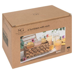 COFFRET RACK NATUREL 6 GOBELETS 25 CL