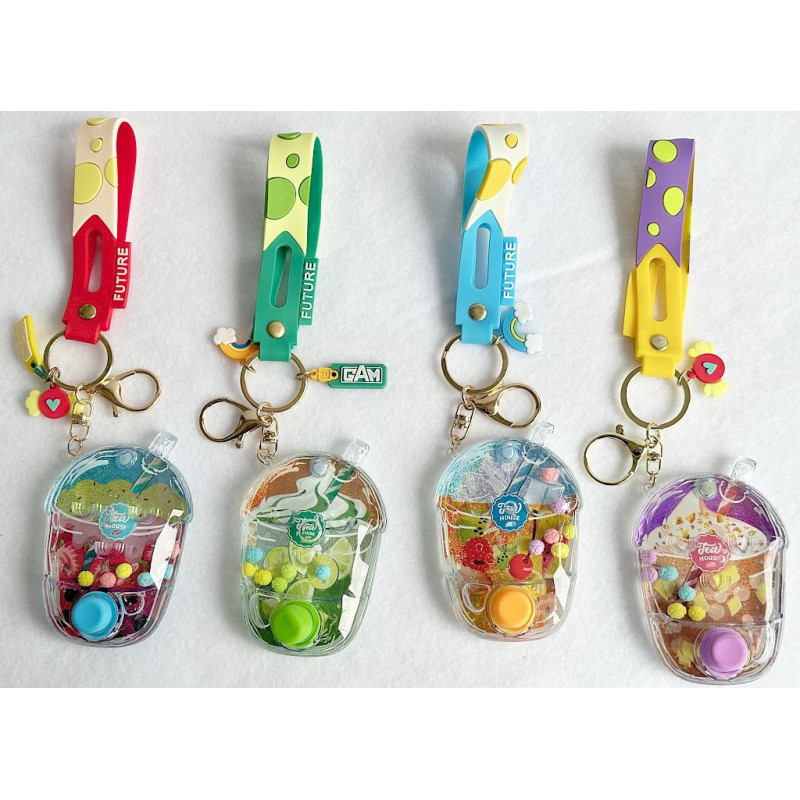 PORTE CLE JEU A EAU BUBBLE TEA 8.5*5.5 CM