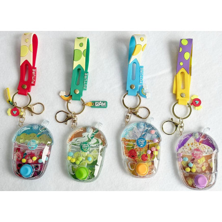 PORTE CLE JEU A EAU BUBBLE TEA 8.5*5.5 CM