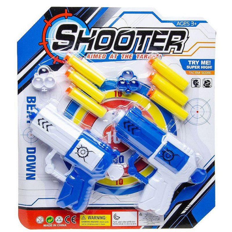 PANOPLIE 2 SHOOTER GUNS BALLE EN MOUSSE