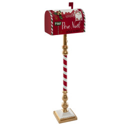 BOITE AUX LETTRES ROUGE METAL HAUTEUR 100 CM