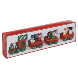 TRAIN EN BOIS PERSONNAGE DE NOEL 22 CM