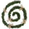 GUIRLANDE VERTE NOEUD EN TOILE DE JUTE 2.70 M