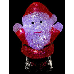 PERSONNAGE DE NOEL 16 LUMIERES 19 CM A PILES