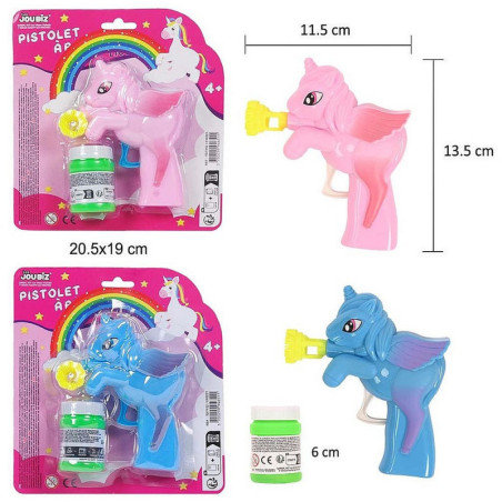 PISTOLET A BULLES LICORNE 17.5 CM