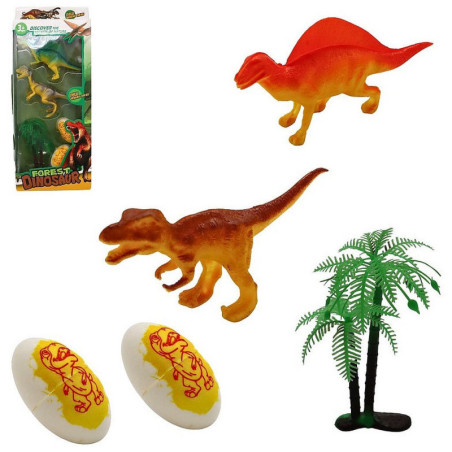 COFFRET DINOSAURES 2 OEUFS 13 CM 5 PIECES
