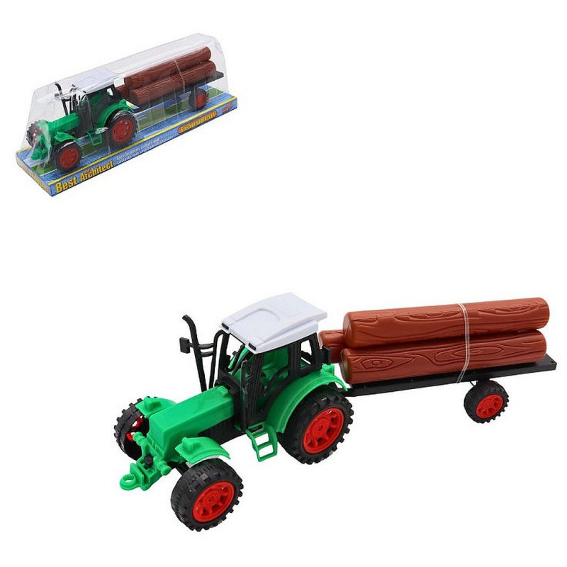 TRACTEUR 27 CM AVEC REMORQUE DE BOIS