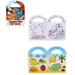 Album coloriage dinosaure & stickers en gros