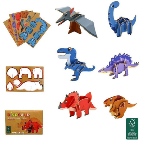 Puzzle cartonné 3D dinosaure pour professionnels - Succès assuré!