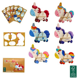 PUZZLE BOIS 3D LICORNE