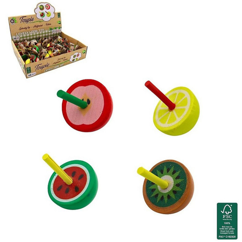 Toupie Bois Fruit 5 cm - Cadeau original pour professionnels