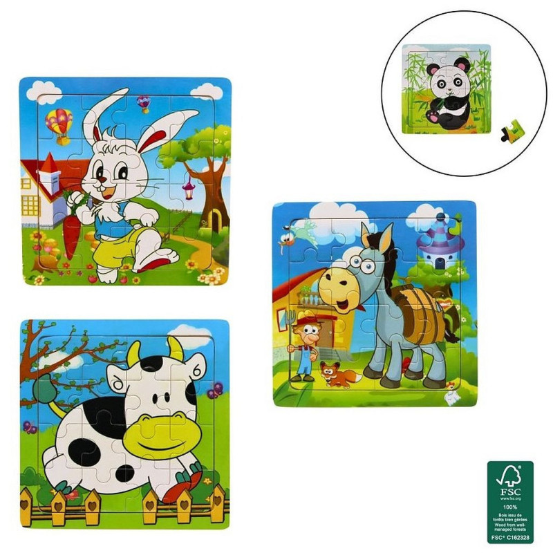 Puzzle Bois 20 Pièces 15x15 cm - Animation Ludique pour Pro