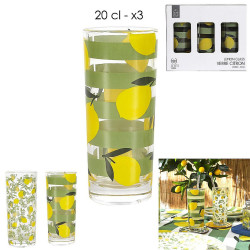 COFFRET 3 VERRES CITRONNADE 20 CL BAIN DE SOLEIL
