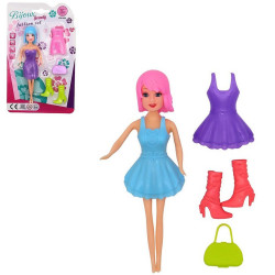 PANOPLIE POUPEE 15 CM 2 ROBES INTERCHANGEABLES