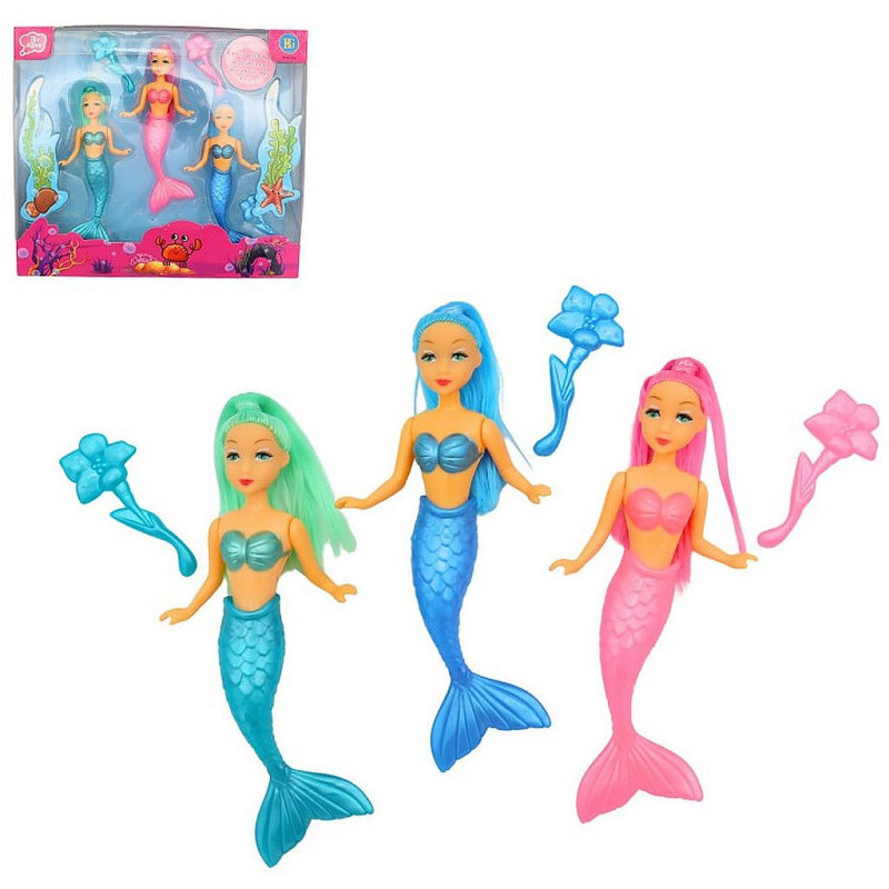 COFFRET DE 3 POUPEES SIRENE 16 CM