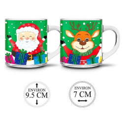 Mugs de Noël en verre - Cadeau original pour professionnels