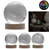 LAMPE EN VERRE GRAVEE EFFET BOULE DE CRISTAL LUMINEUSE