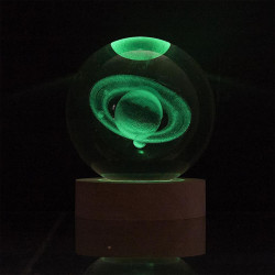 LAMPE EN VERRE GRAVEE EFFET BOULE DE CRISTAL LUMINEUSE