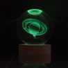 LAMPE EN VERRE GRAVEE EFFET BOULE DE CRISTAL LUMINEUSE