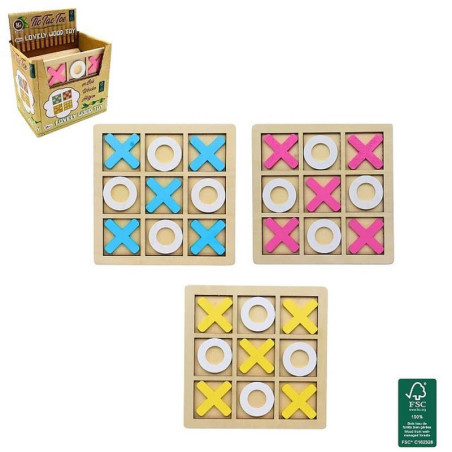 Jeu Bois Tic Tac Toe 14x14 cm : Succès garanti pour vos animations !