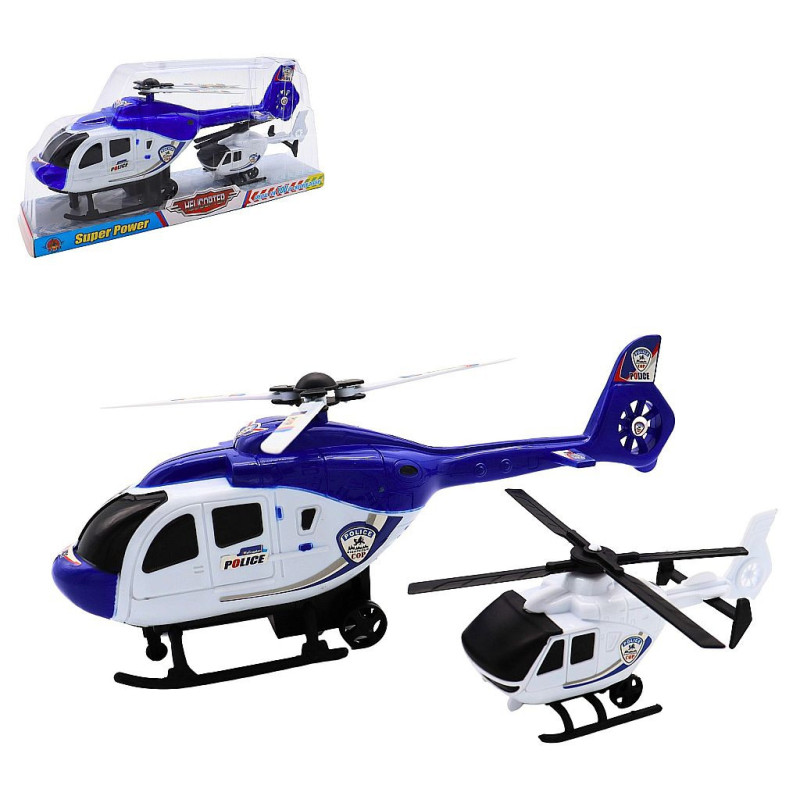 COFFRET 2 HELICOPTERES 30 CM POLICE RETROFRICTION