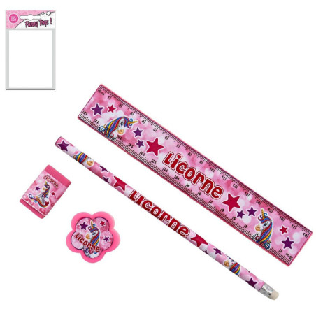 Ensemble papeterie Licorne 19 cm 4 pièces - Succès assuré pour pro