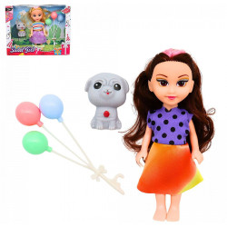 COFFRET POUPEE 15 CM MECHE COULEUR ET BALLONS
