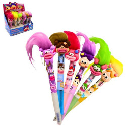 STYLO BILLE 14,5 CM HUMORISTIQUE AVEC CHEVEUX