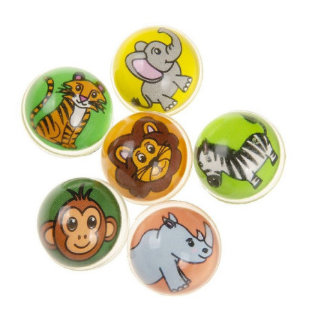 Balle rebondissante animaux du zoo 32mm - vente en gros
