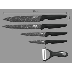 COFFRET DE 5 COUTEAUX INOX
