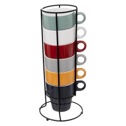 6 TASSES CAPPUCCINO SUR RACK