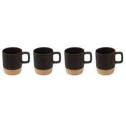 COFFRET 4 TASSES ET SOU TASSE BAMBOU BLACK 12 CL