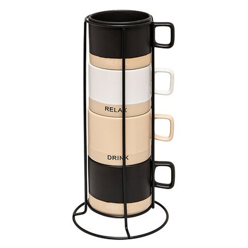 RACK 4 MUGS CERAMIQUE LUCA 24 CL