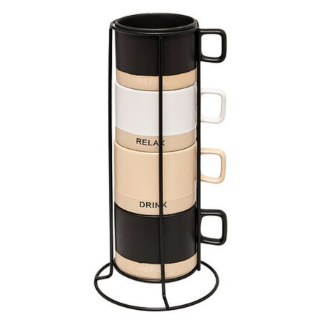 RACK 4 MUGS CERAMIQUE LUCA 24 CL