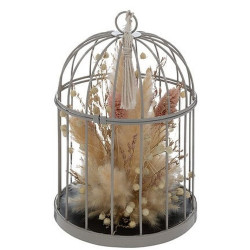 CAGE METAL AVEC FLEURS NATURELLES SECHES SIENA 20 CM