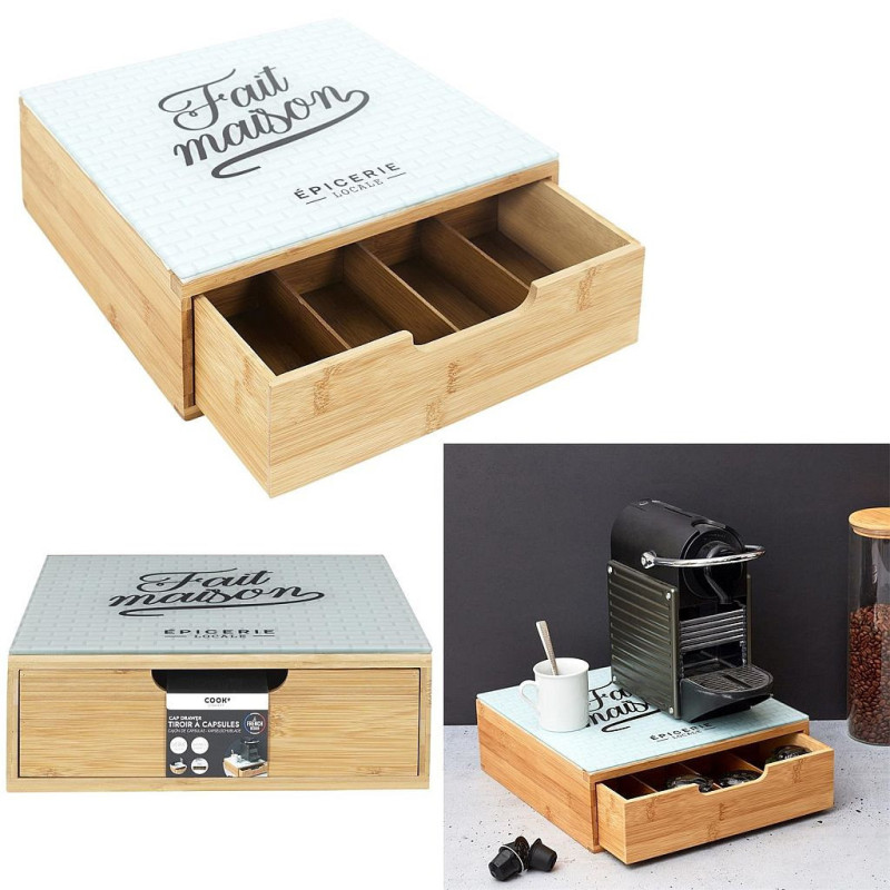 PORTE CAPSULE TIROIR BOIS ET VERRE BROOKLYN