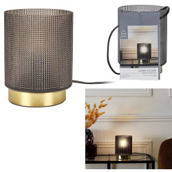 LAMPE A POSER VERRE EMBOSSE NOIR