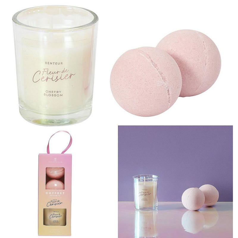 COFFRET BOUGIE AVEC 2 BOMBES DE BAIN